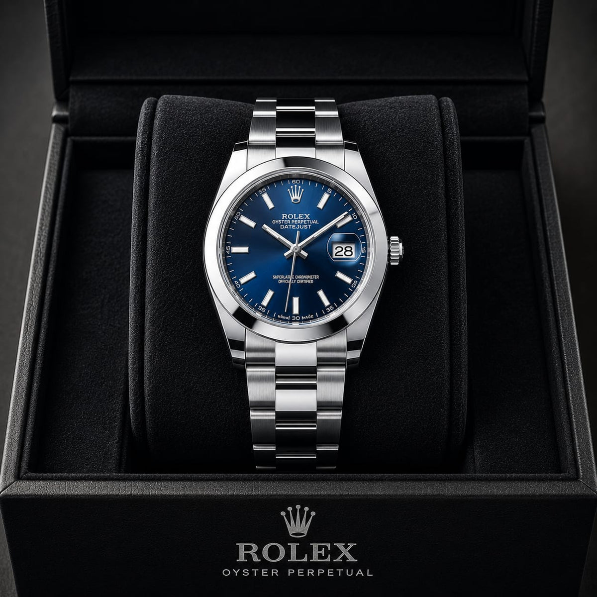 Rolex Datejust 41 bright blue sunray dial