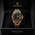 Rolex GMT Master Rosegold Gold Black Metal Virat Watch